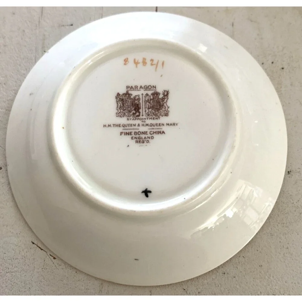 Paragon Tree of Kashmir Demitasse Teacup & Saucer Vintage Queen Elizabeth